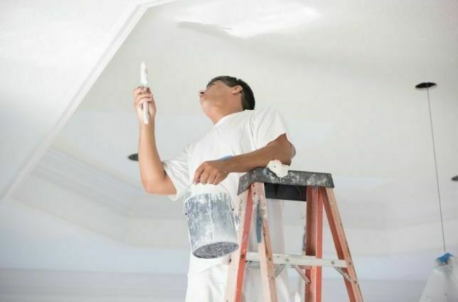 cómo eliminar las manchas de moho en los techos del baño antes de pintar.